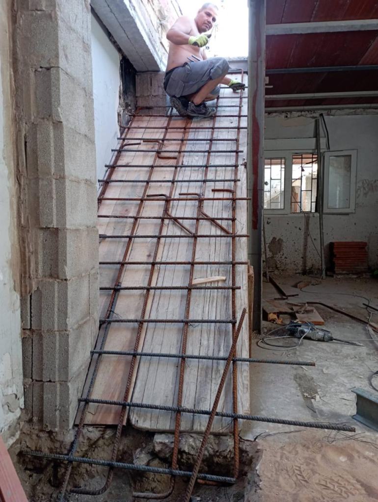 Armadura de la losa de una escalera